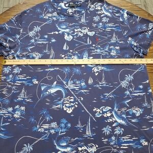 Blue Graphic T-Shirt with Marlin Print